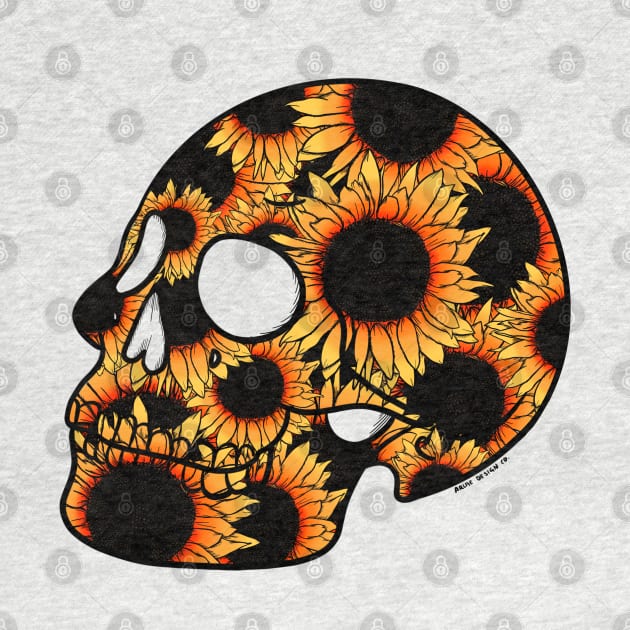 Sunflower skull by Arlae Design Co